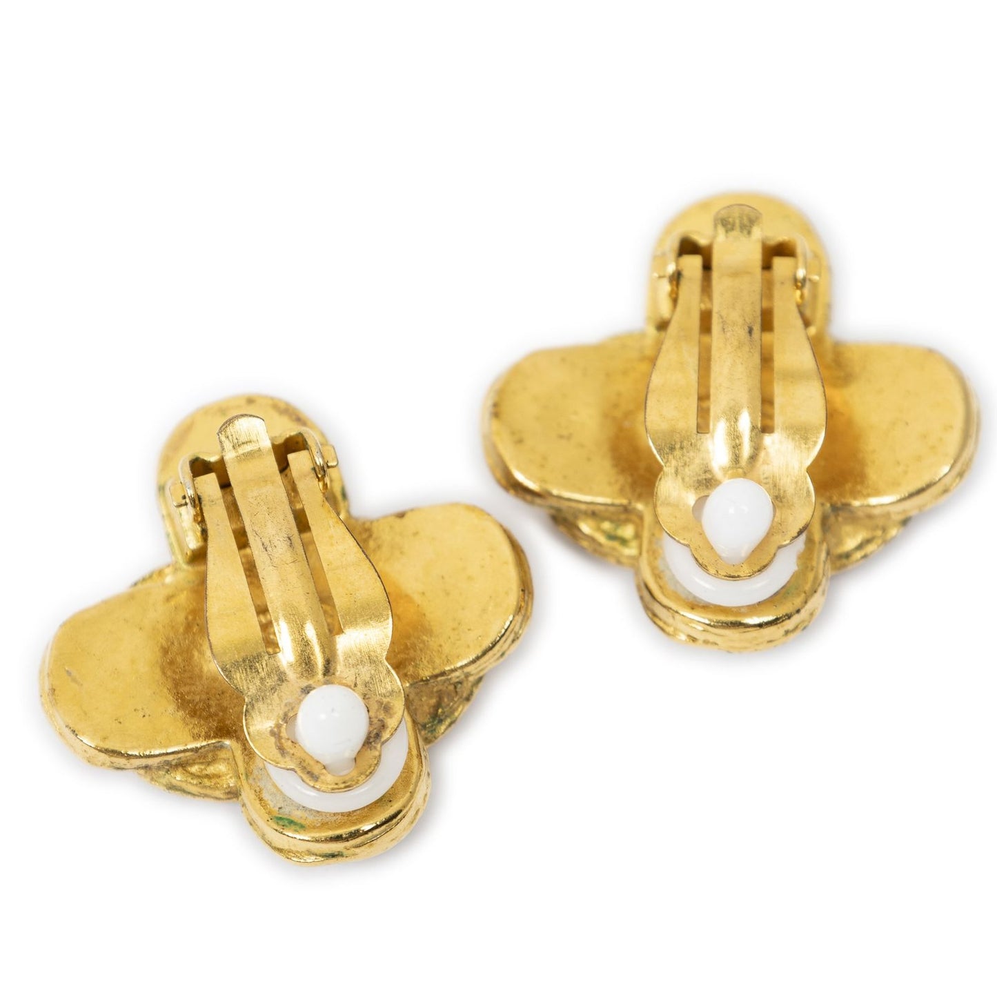 Chanel CC Logo Clip Type Earrings Gold Plated — view 2
