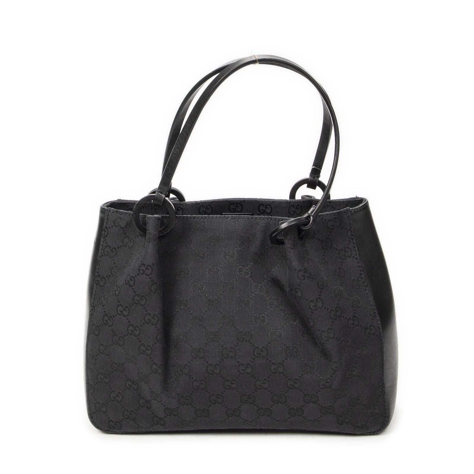 Gucci GG O-ring Tote Black Canvas — view 5