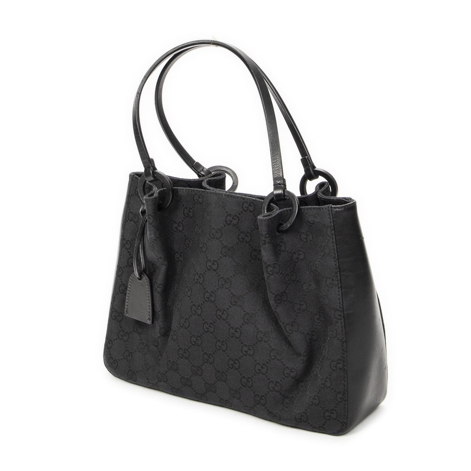 Gucci GG O-ring Tote Black Canvas — view 2