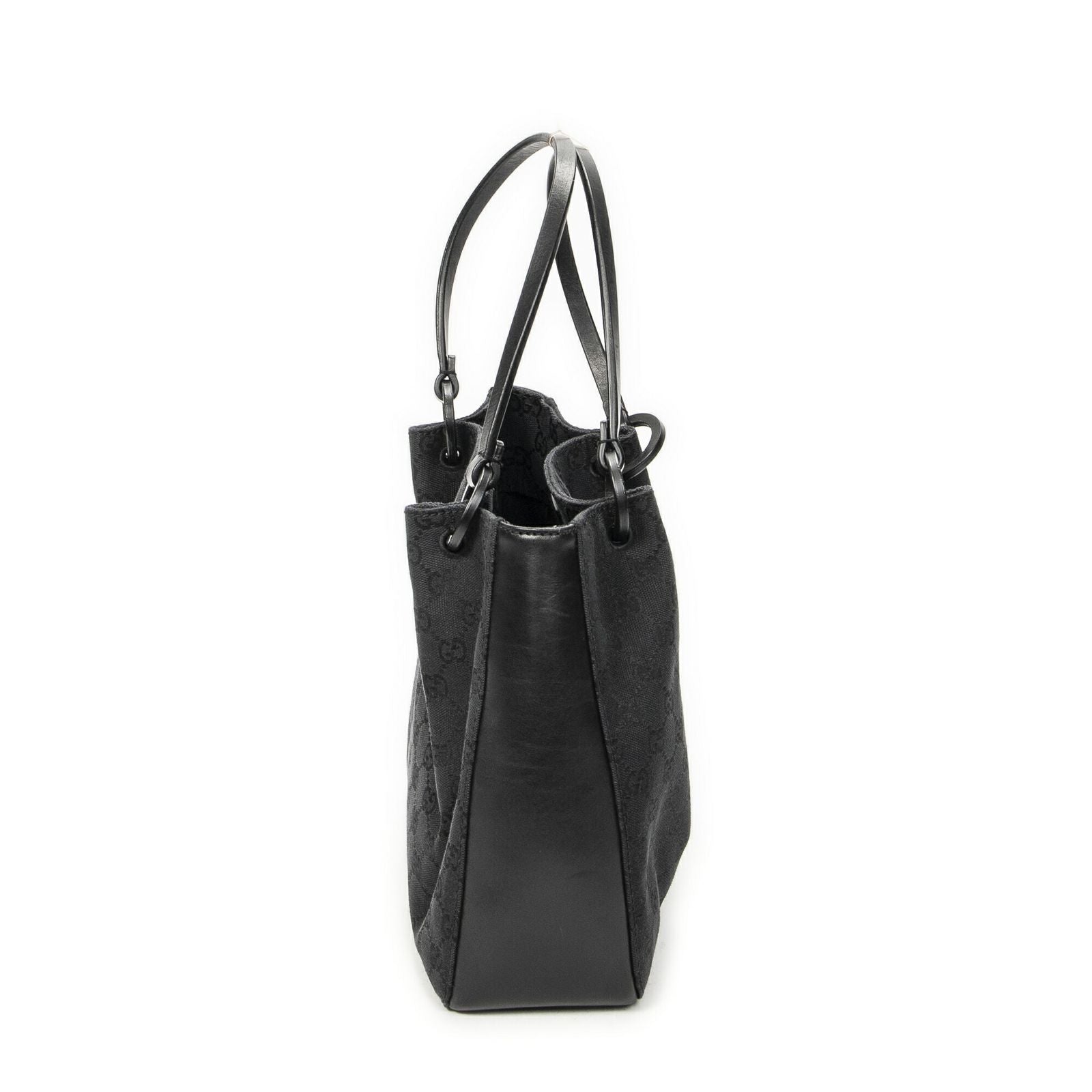 Gucci GG O-ring Tote Black Canvas — view 3