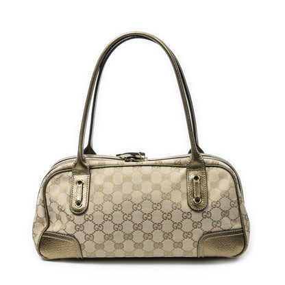 Gucci Princi Boston Beige Gold GG Canvas Messenger Bag — view 5