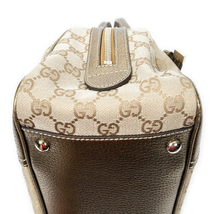 Gucci Princi Boston Beige Gold GG Canvas Messenger Bag — view 8