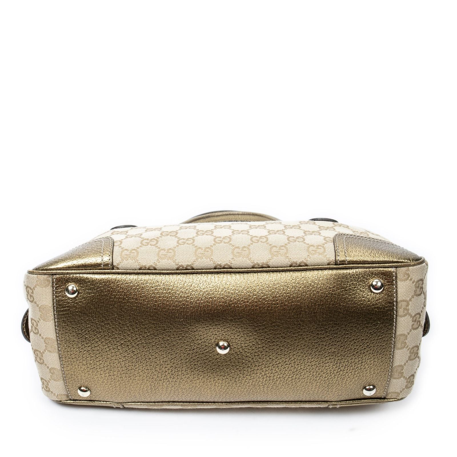 Gucci Princi Boston Beige Gold GG Canvas Messenger Bag — view 6
