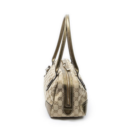Gucci Princi Boston Beige Gold GG Canvas Messenger Bag — view 3