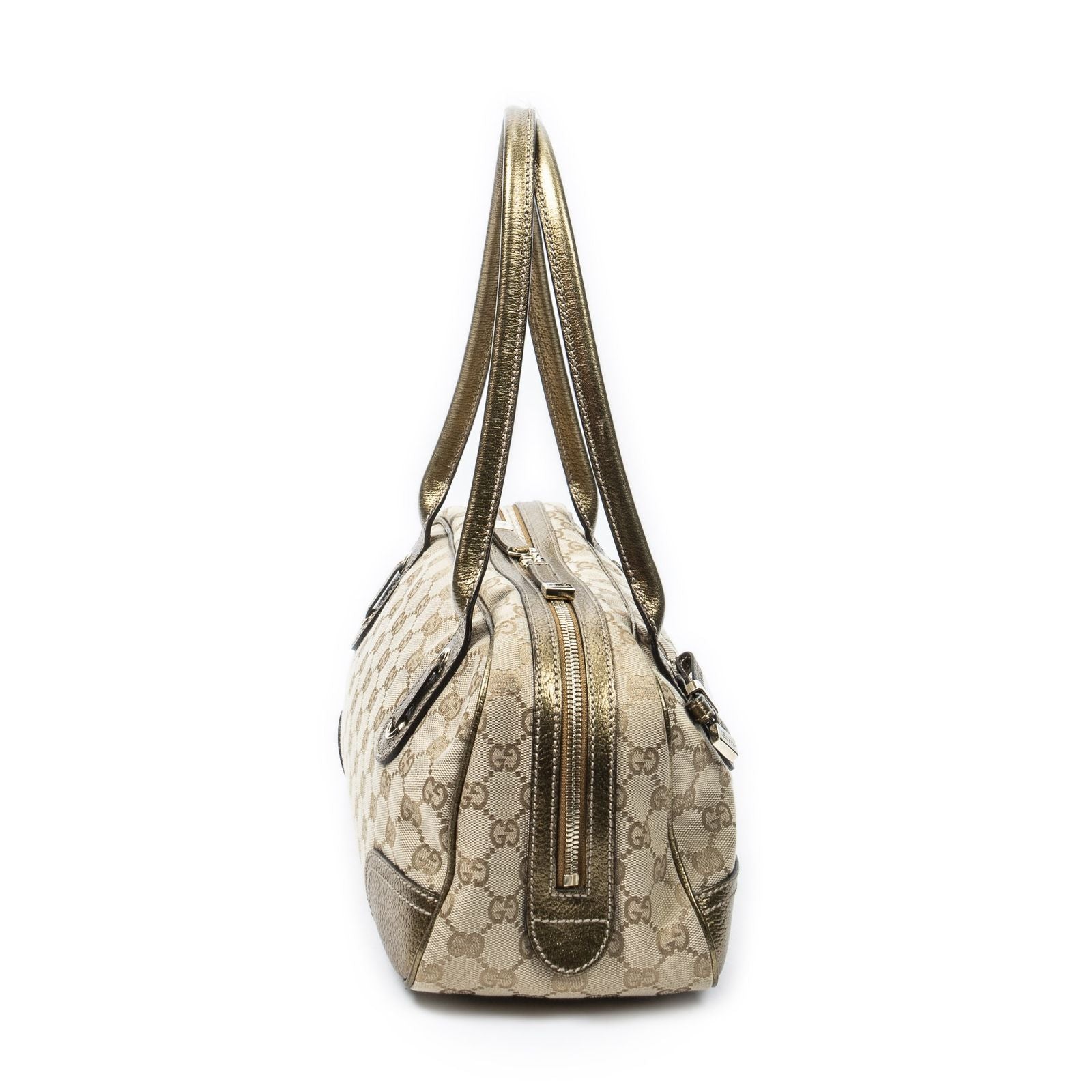 Gucci Princi Boston Beige Gold GG Canvas Messenger Bag — view 4