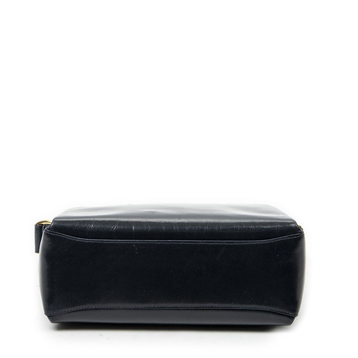 Gucci Vintage Turnlock Top Handle Navy Smooth Scarf Skin Leather — view 6