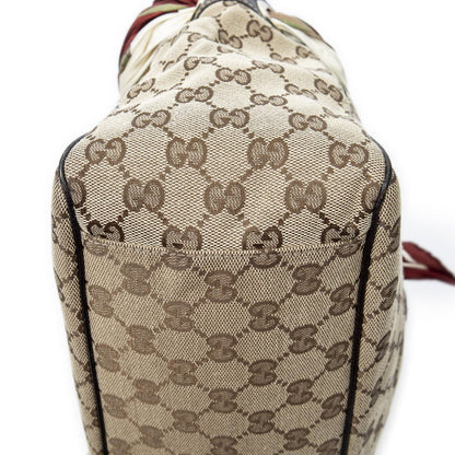 Gucci Posita No Scarf Tote Beige Brown GG Canvas — view 8