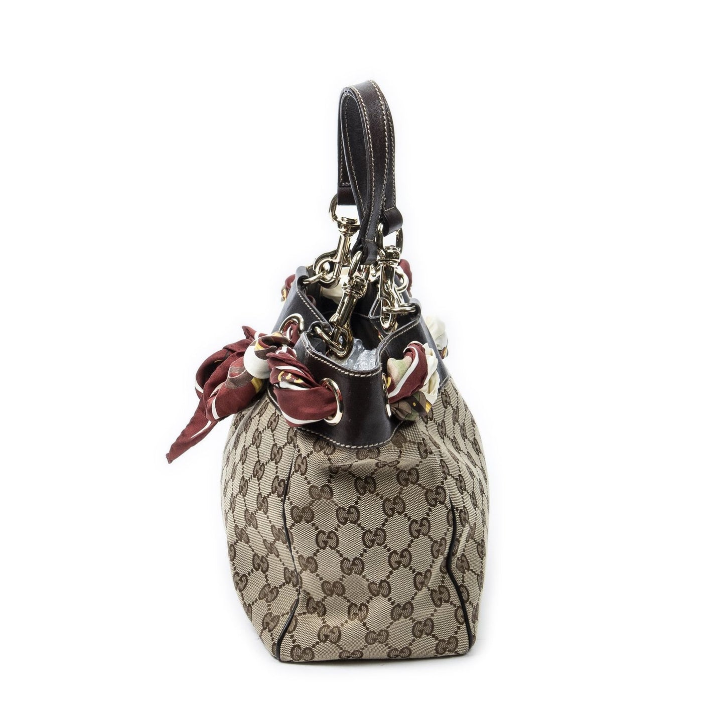 Gucci Posita No Scarf Tote Beige Brown GG Canvas — view 3