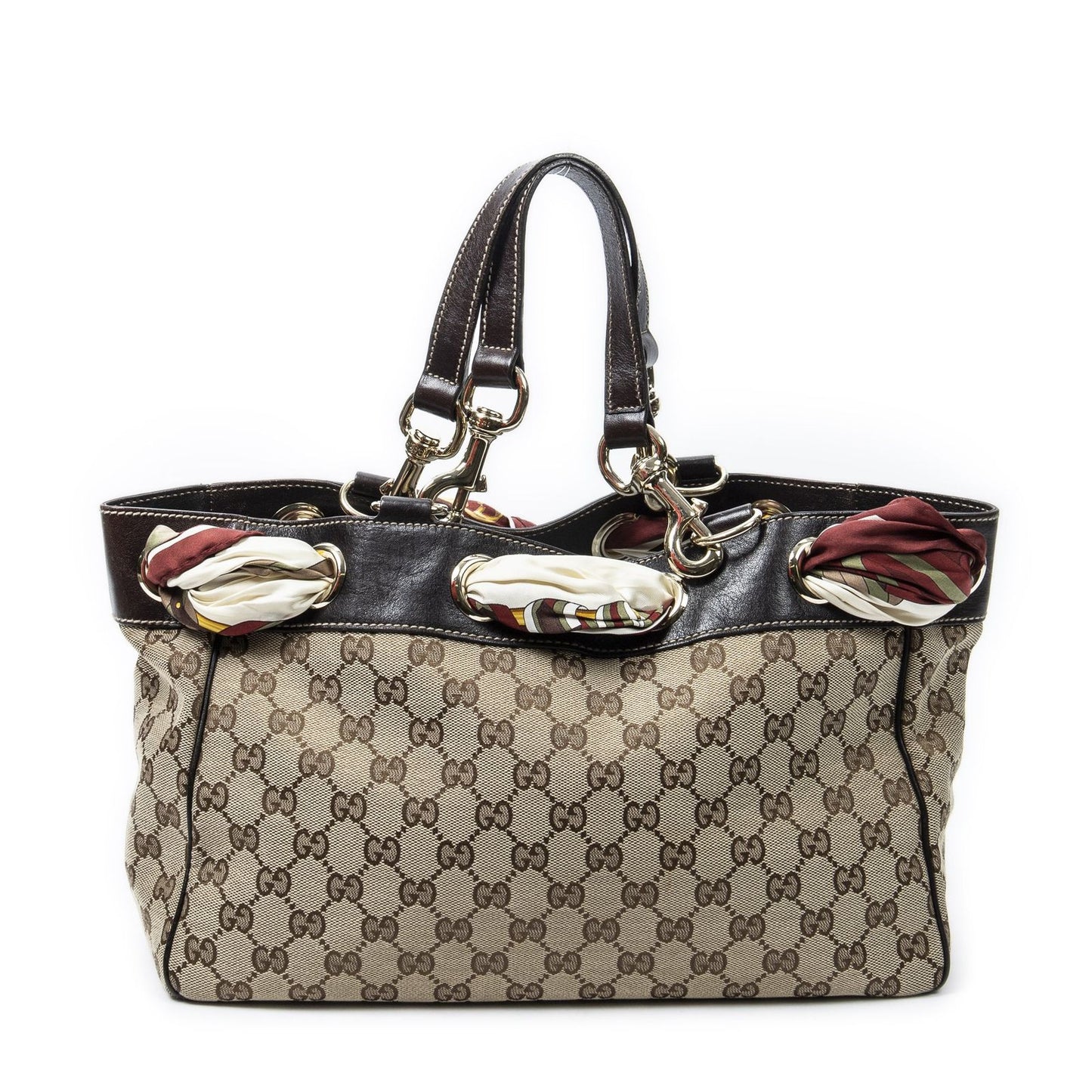 Gucci Posita No Scarf Tote Beige Brown GG Canvas — view 5