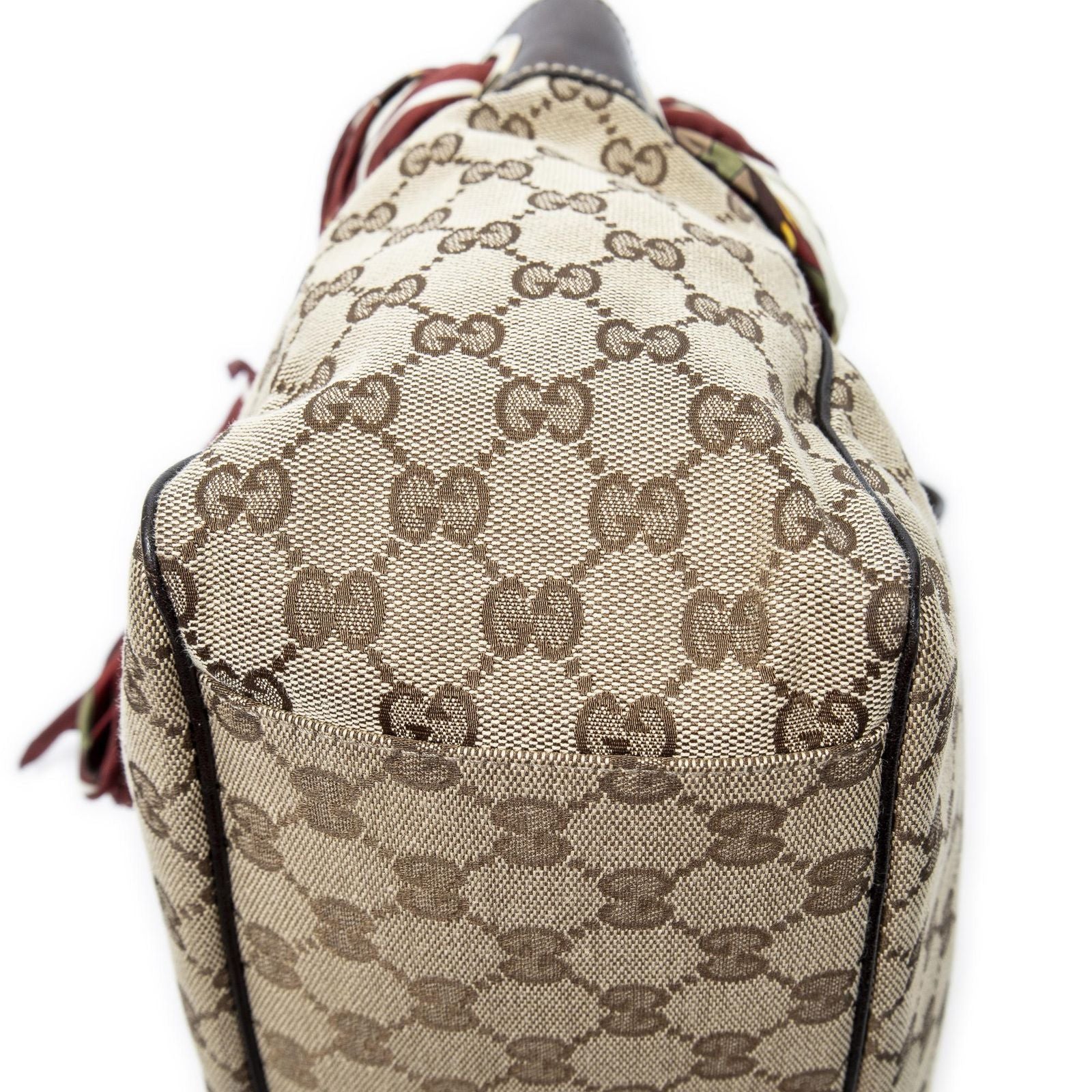 Gucci Posita No Scarf Tote Beige Brown GG Canvas — view 7