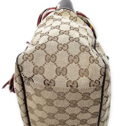Gucci Posita No Scarf Tote Beige Brown GG Canvas — view 7