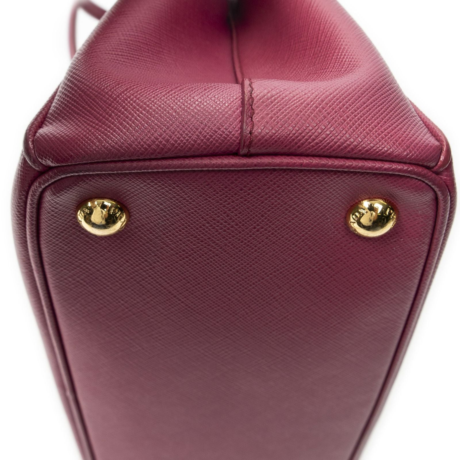 Prada Large Double Zip Galleria Tote Fuchsia Pink Saffiano Leather — view 7