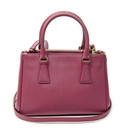 Prada Large Double Zip Galleria Tote Fuchsia Pink Saffiano Leather — view 5