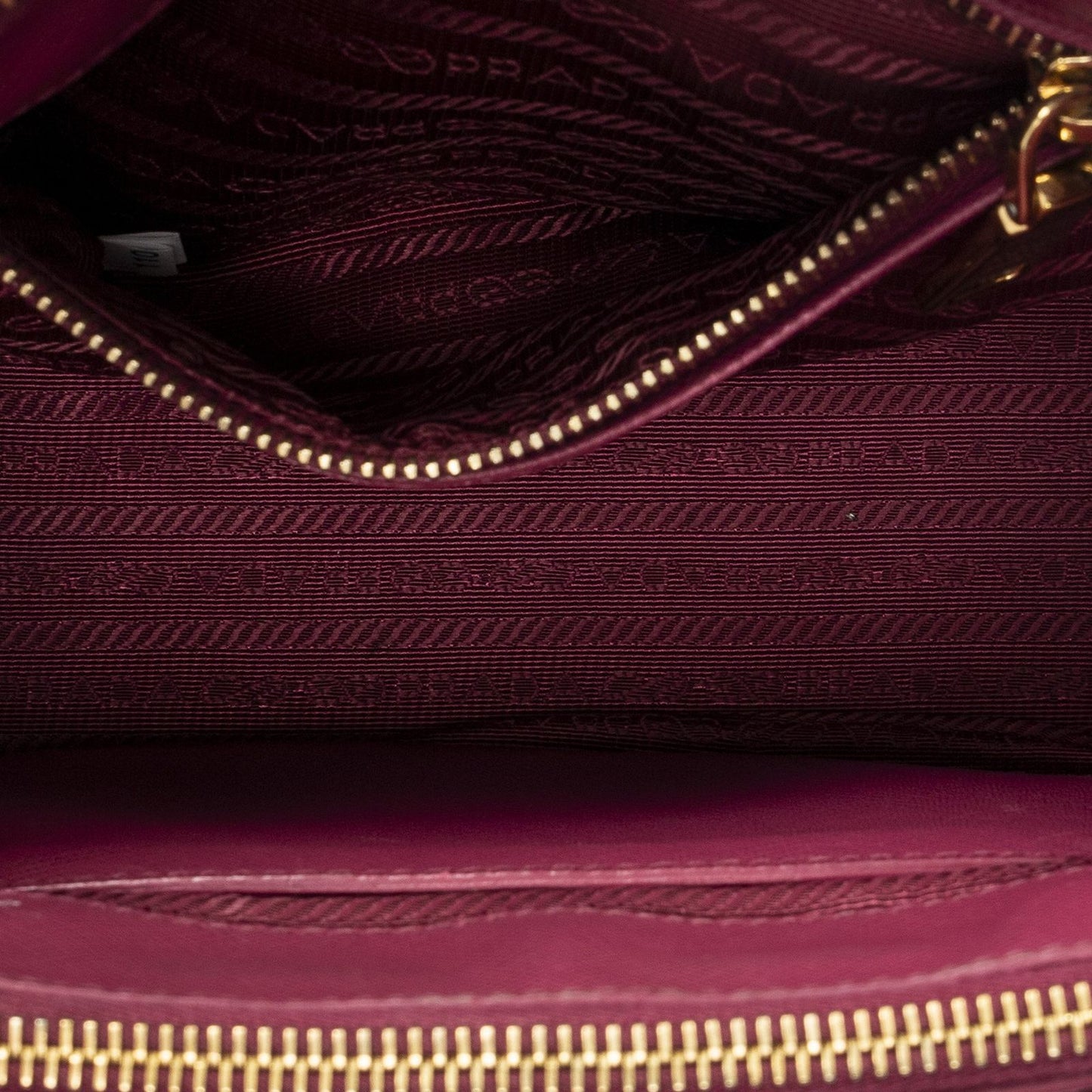 Prada Large Double Zip Galleria Tote Fuchsia Pink Saffiano Leather — view 9