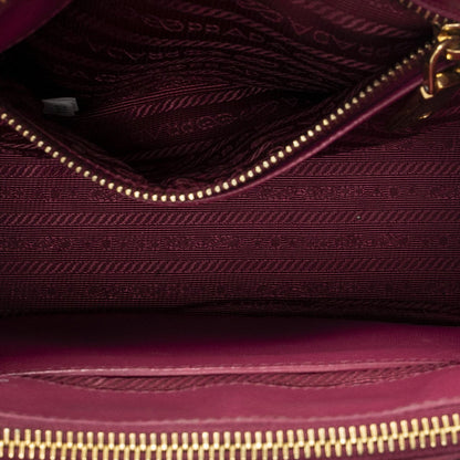 Prada Large Double Zip Galleria Tote Fuchsia Pink Saffiano Leather — view 9