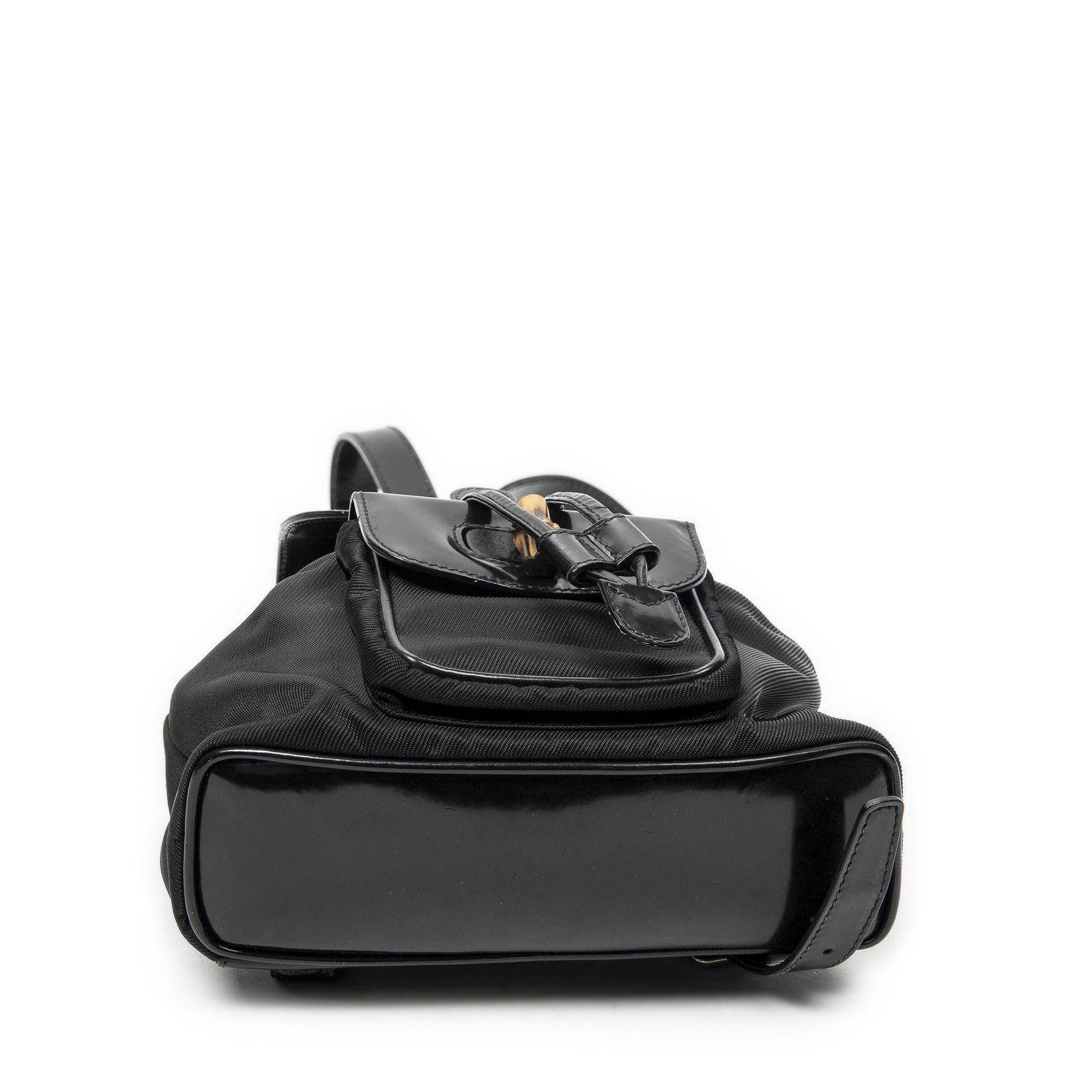 Gucci Mini Bamboo Backpack Sac Black Nylon Canvas — view 6