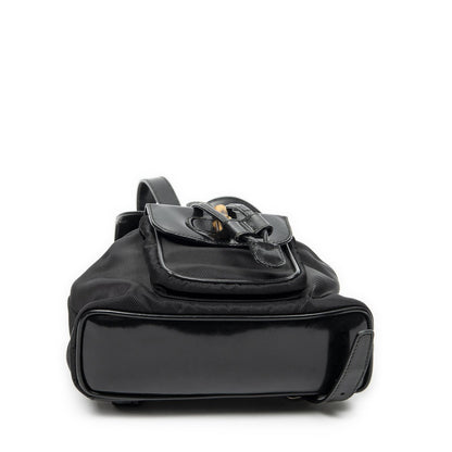 Gucci Mini Bamboo Backpack Sac Black Nylon Canvas — view 6