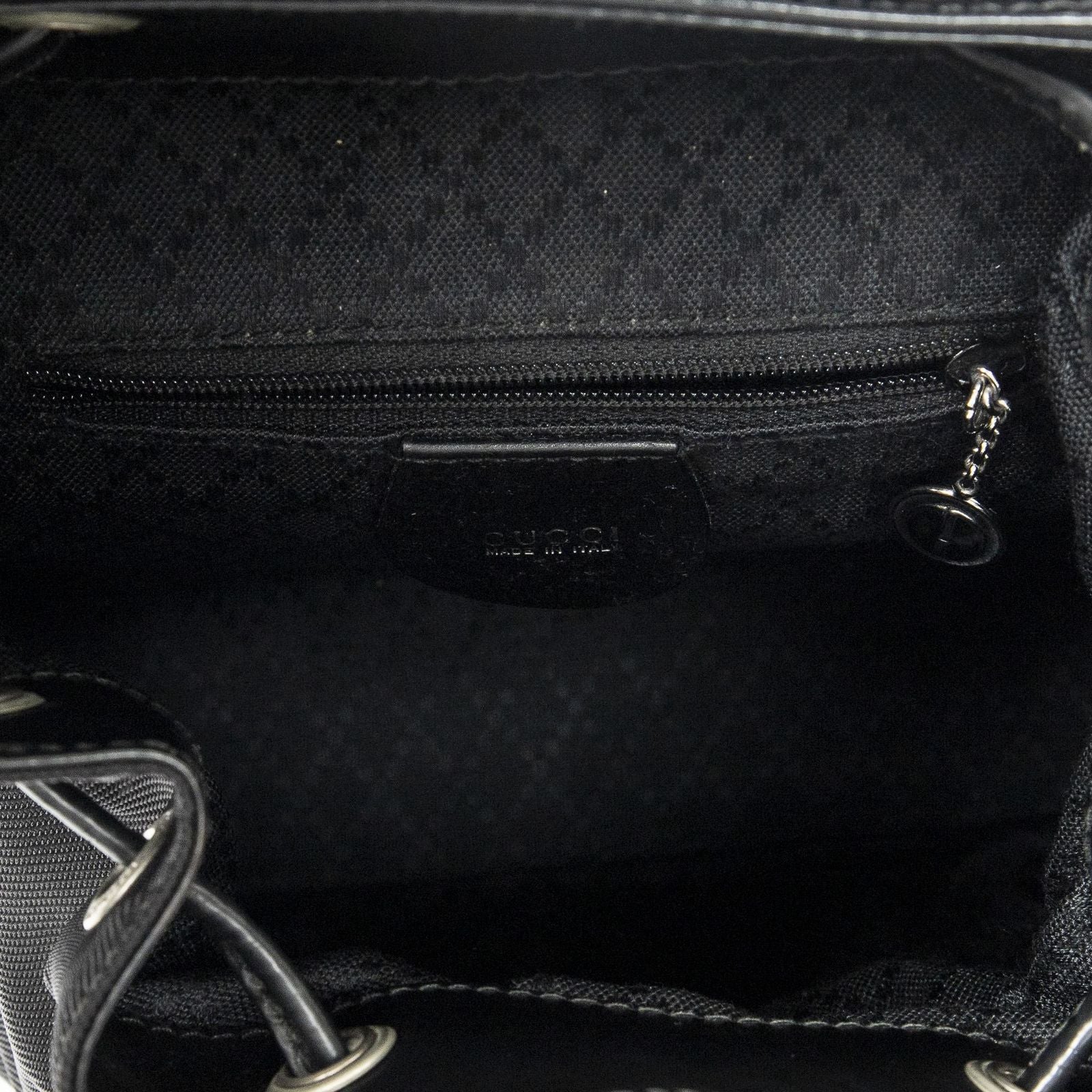 Gucci Mini Bamboo Backpack Sac Black Nylon Canvas — view 9