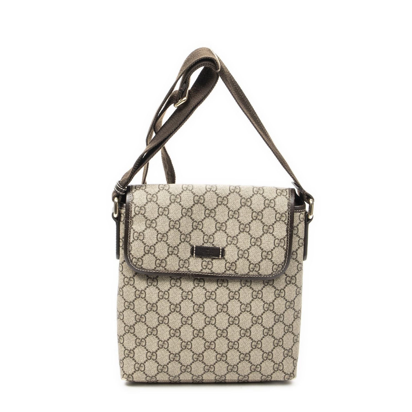 Gucci Small Messenger Beige Brown Supreme Canvas