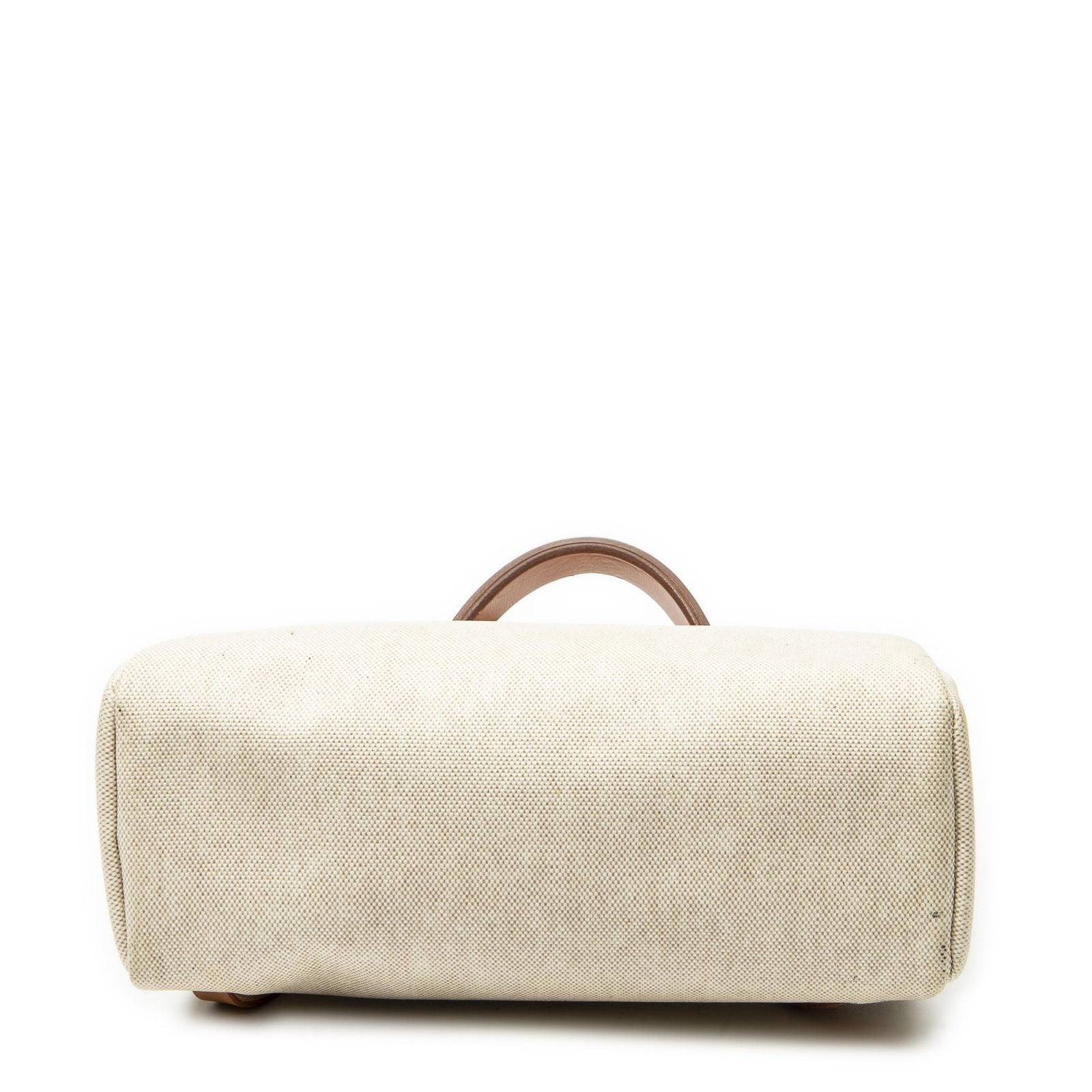Hermes Herbag a Dos Tan Beige Toile Ash Handbag — view 6