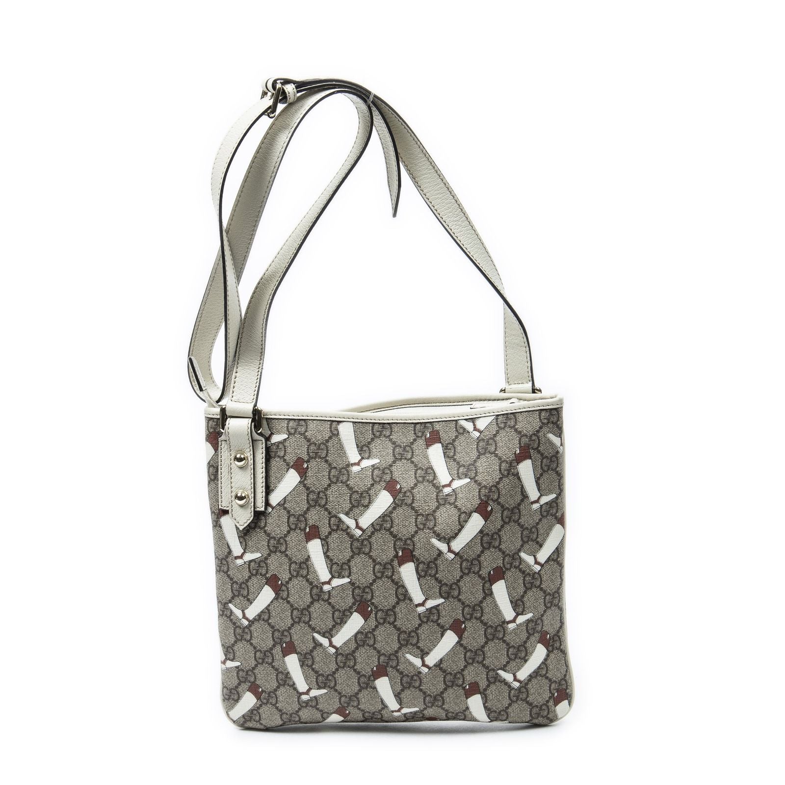 Gucci Boot GG Crossbody Beige Ivory Print Supreme Canvas — view 5