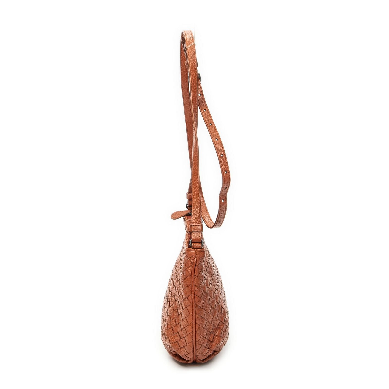 Bottega Veneta Zip Crossbody Terracotta Intrecciato Leather — view 3