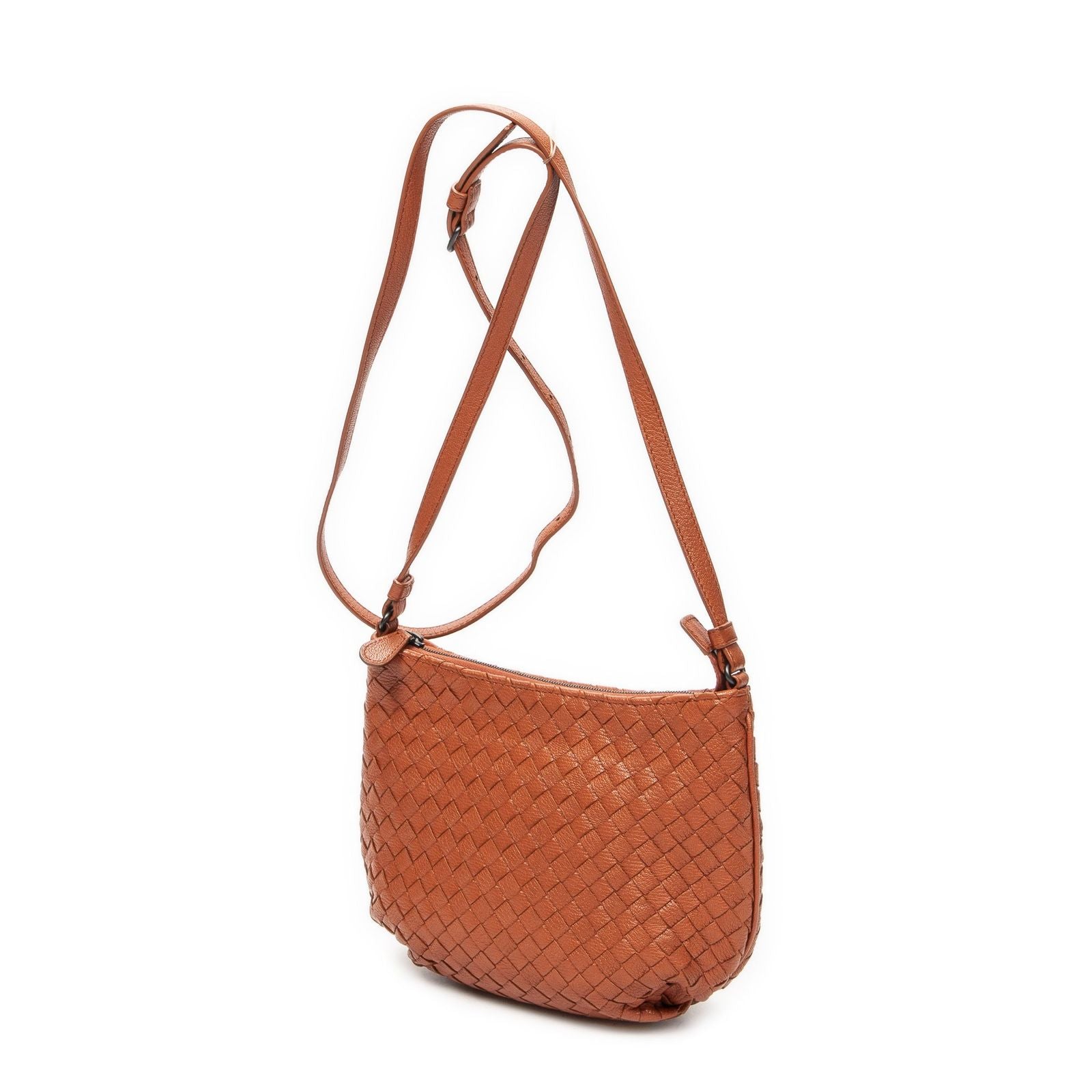 Bottega Veneta Zip Crossbody Terracotta Intrecciato Leather — view 2