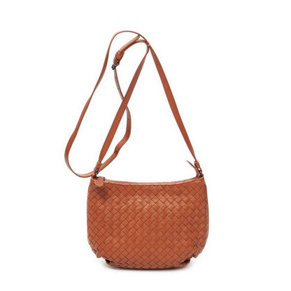 Bottega Veneta Zip Crossbody Terracotta Intrecciato Leather