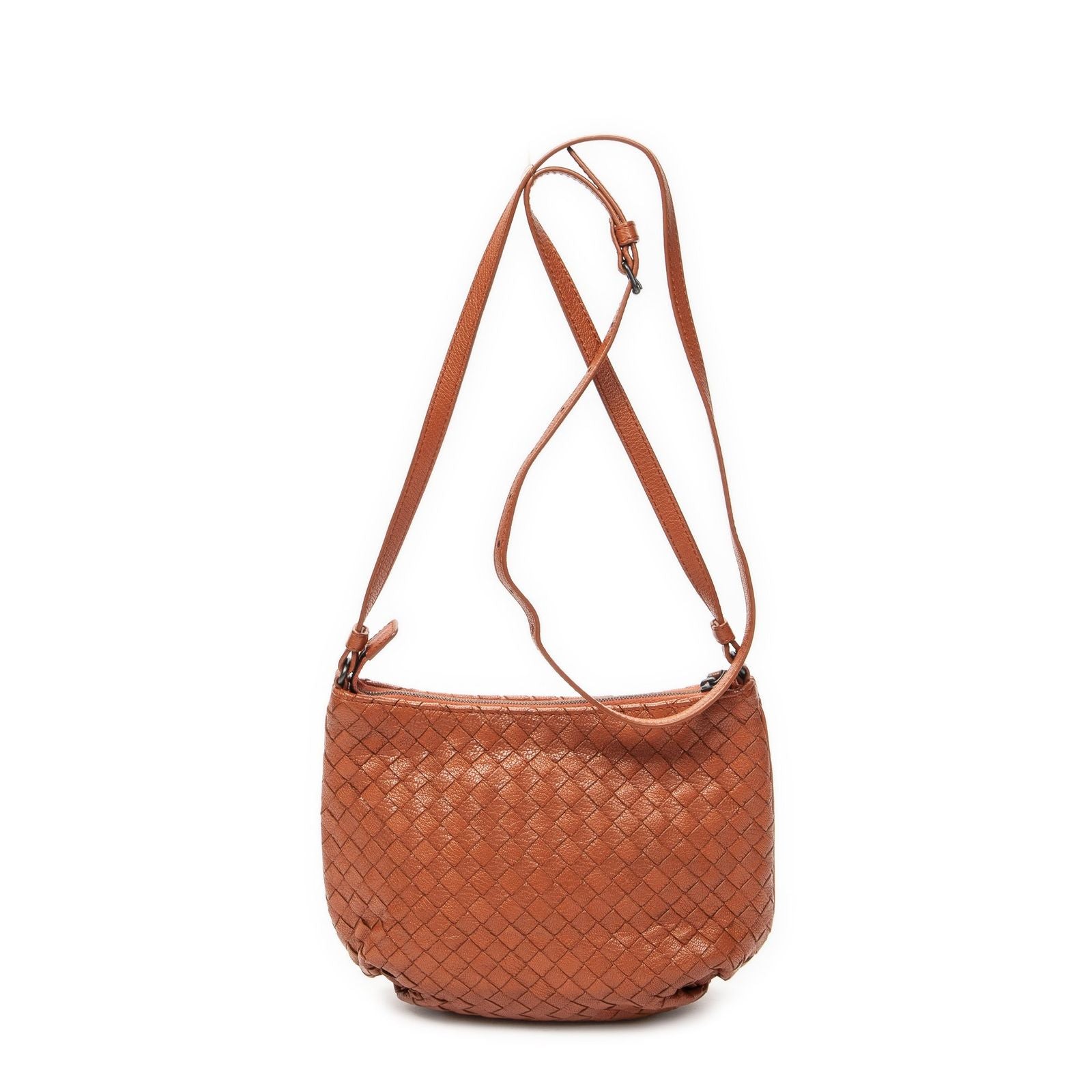 Bottega Veneta Zip Crossbody Terracotta Intrecciato Leather — view 5