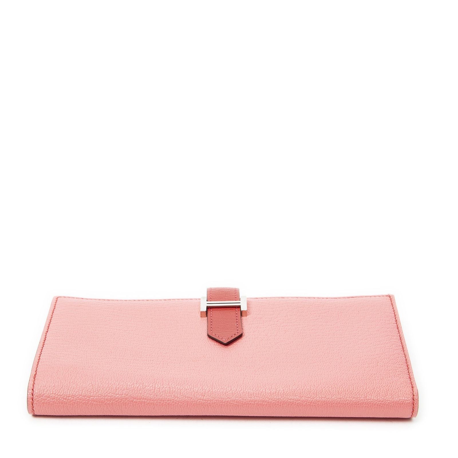 Hermes Bearn Wallet Pink Red Chable My Sole Leather — view 3