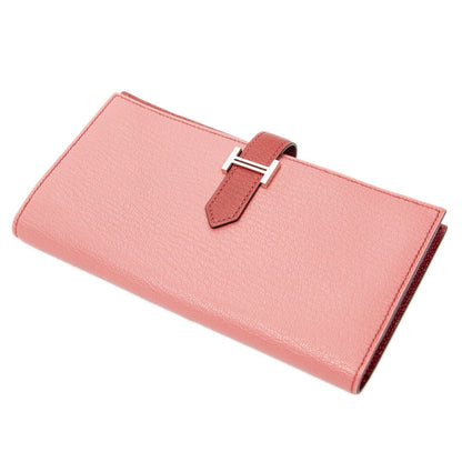 Hermes Bearn Wallet Pink Red Chable My Sole Leather