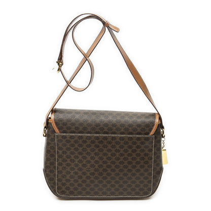 Celine Vintage Flap Messenger Brown Macadam Canvas — view 5
