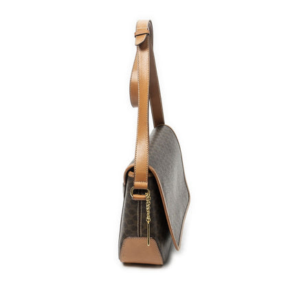 Celine Vintage Flap Messenger Brown Macadam Canvas — view 4