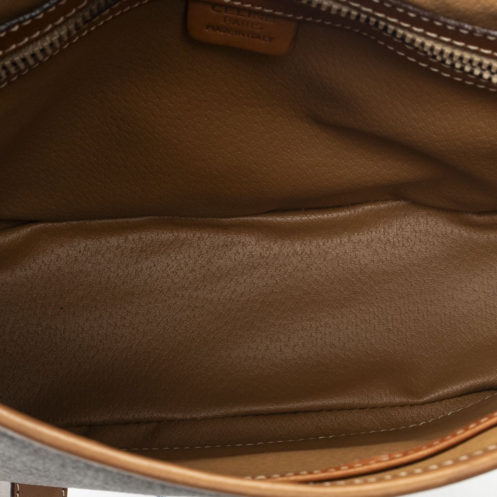 Celine Vintage Flap Messenger Brown Macadam Canvas — view 9