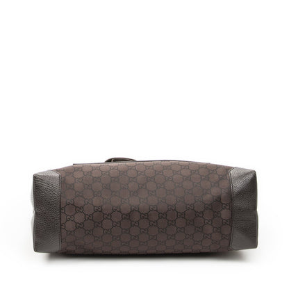 Gucci Front Pocket Tote Dark Brown GG Nylon Canvas — view 6
