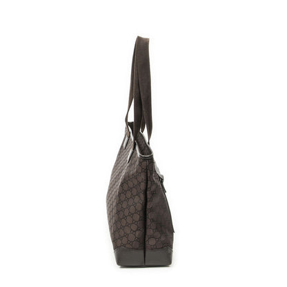 Gucci Front Pocket Tote Dark Brown GG Nylon Canvas — view 4