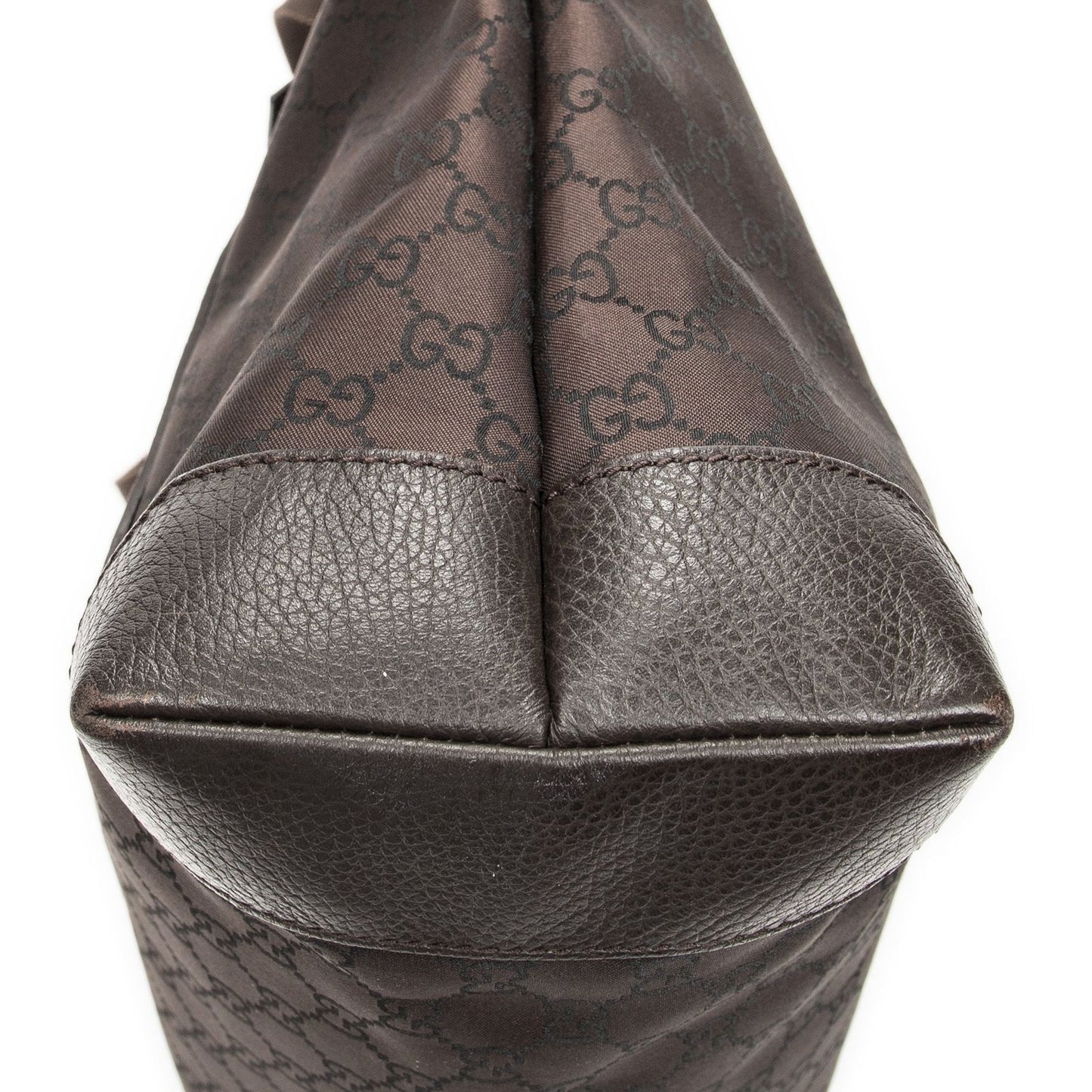 Gucci Front Pocket Tote Dark Brown GG Nylon Canvas — view 8