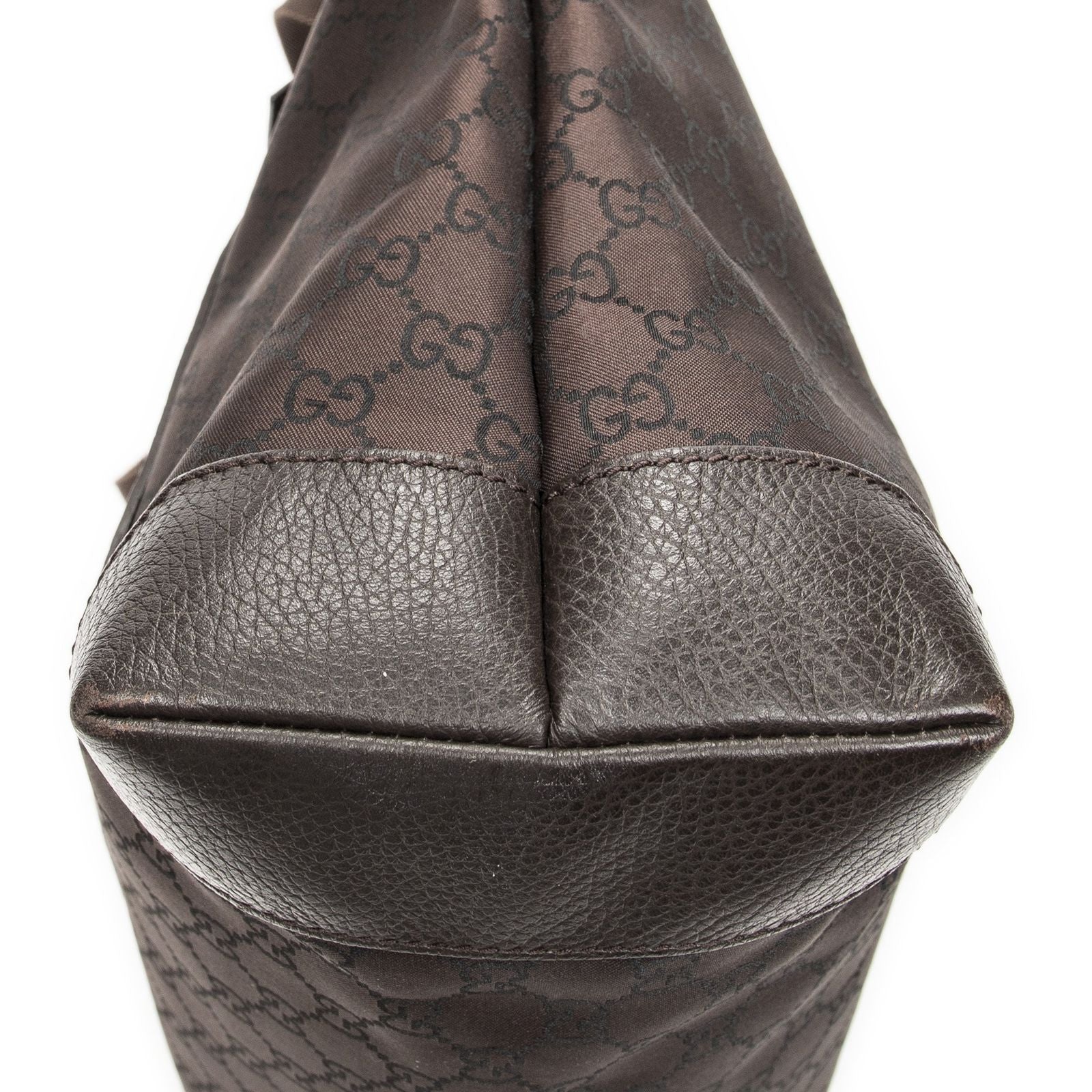 Gucci Front Pocket Tote Dark Brown GG Nylon Canvas — view 8