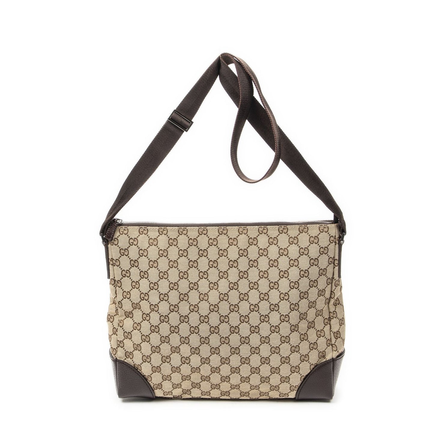 Gucci Zip Messenger Beige Brown GG Canvas — view 5