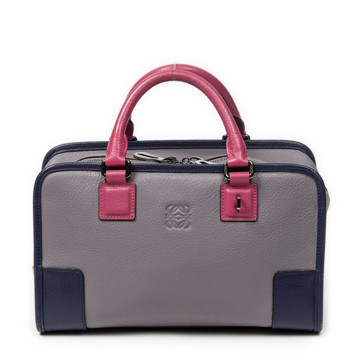 Loewe Tricolor Amazona Lilac Purple Pink Gray Calfskin Leather