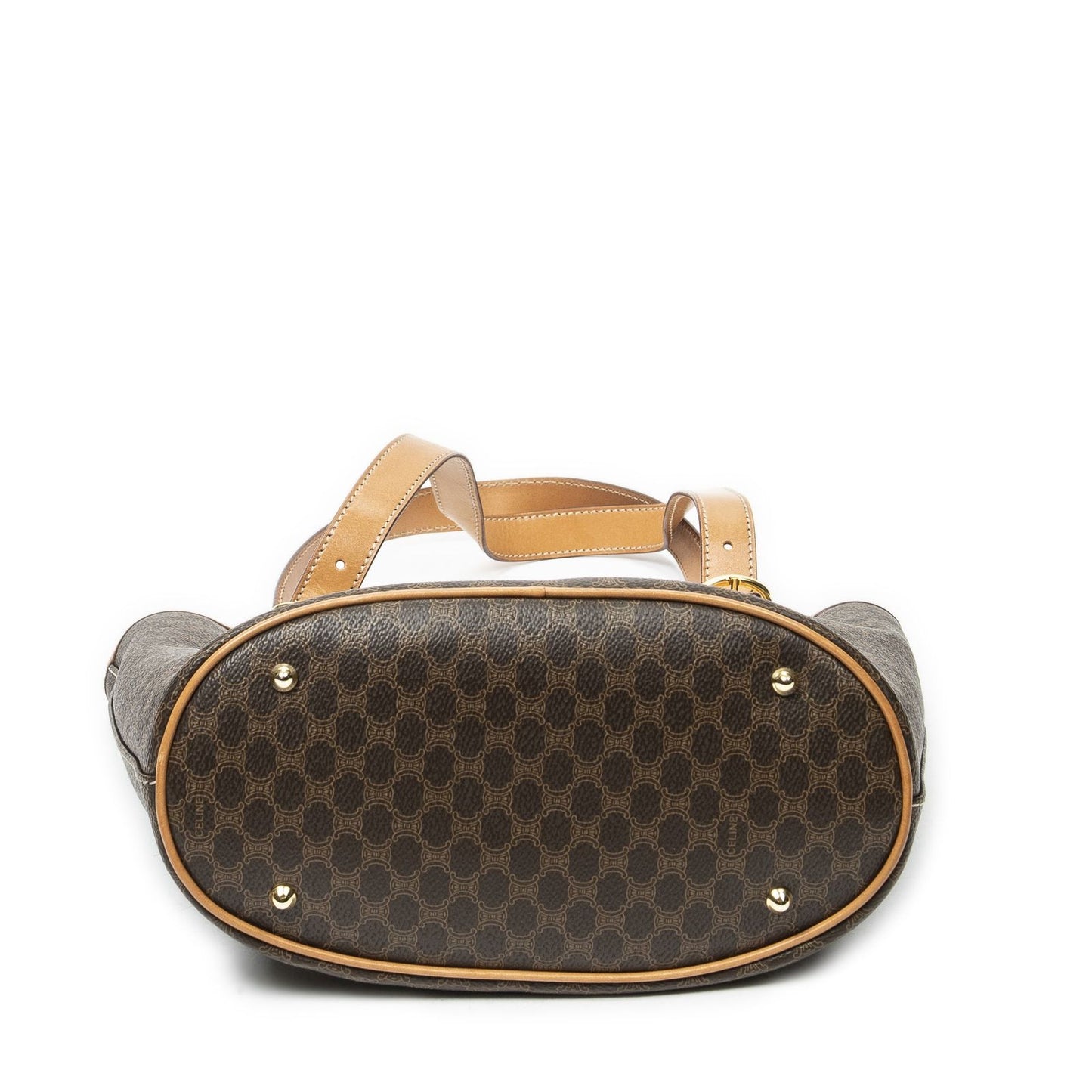 Celine Vintage Bucket Tote Brown Macadam Canvas — view 6