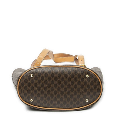 Celine Vintage Bucket Tote Brown Macadam Canvas — view 6