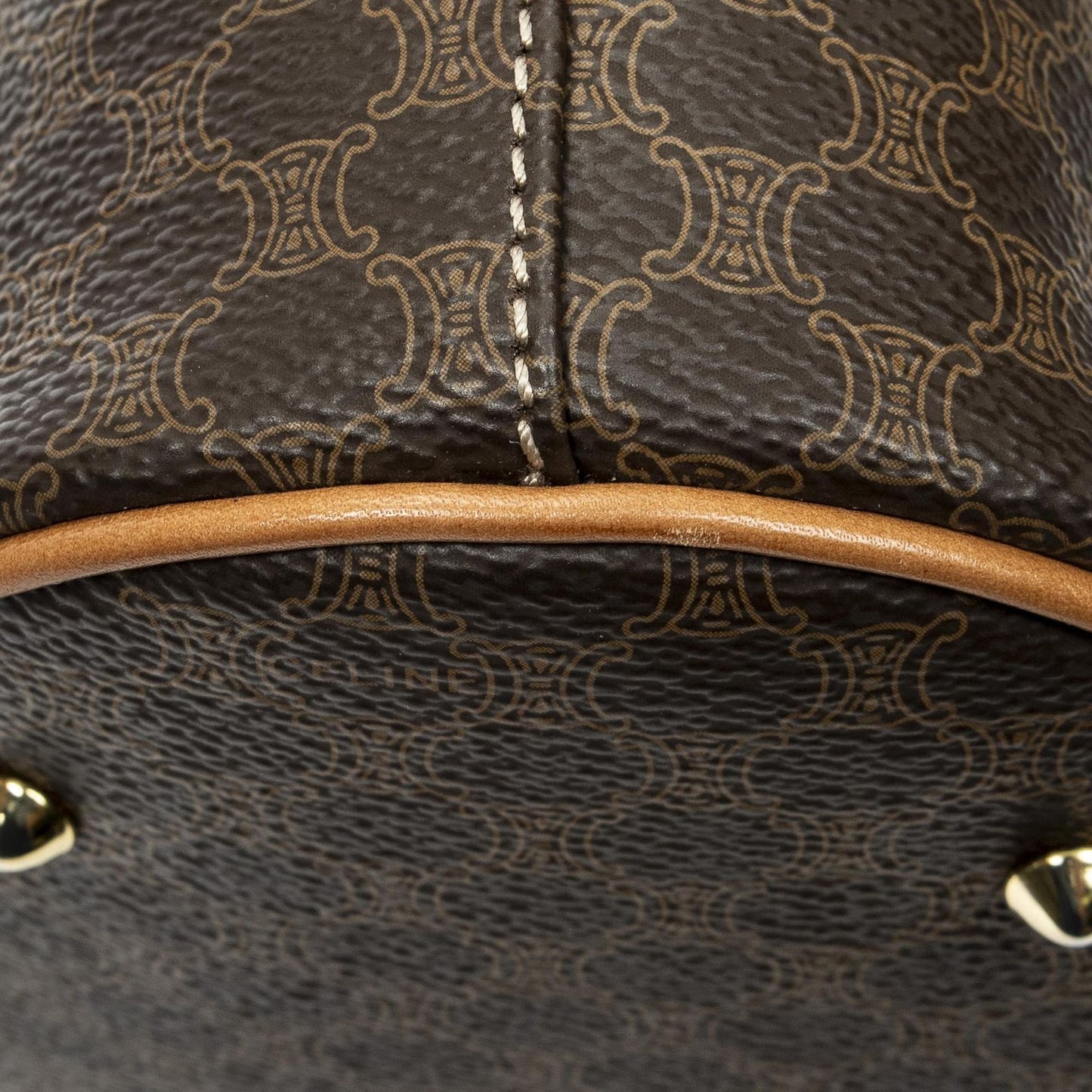 Celine Vintage Bucket Tote Brown Macadam Canvas — view 7