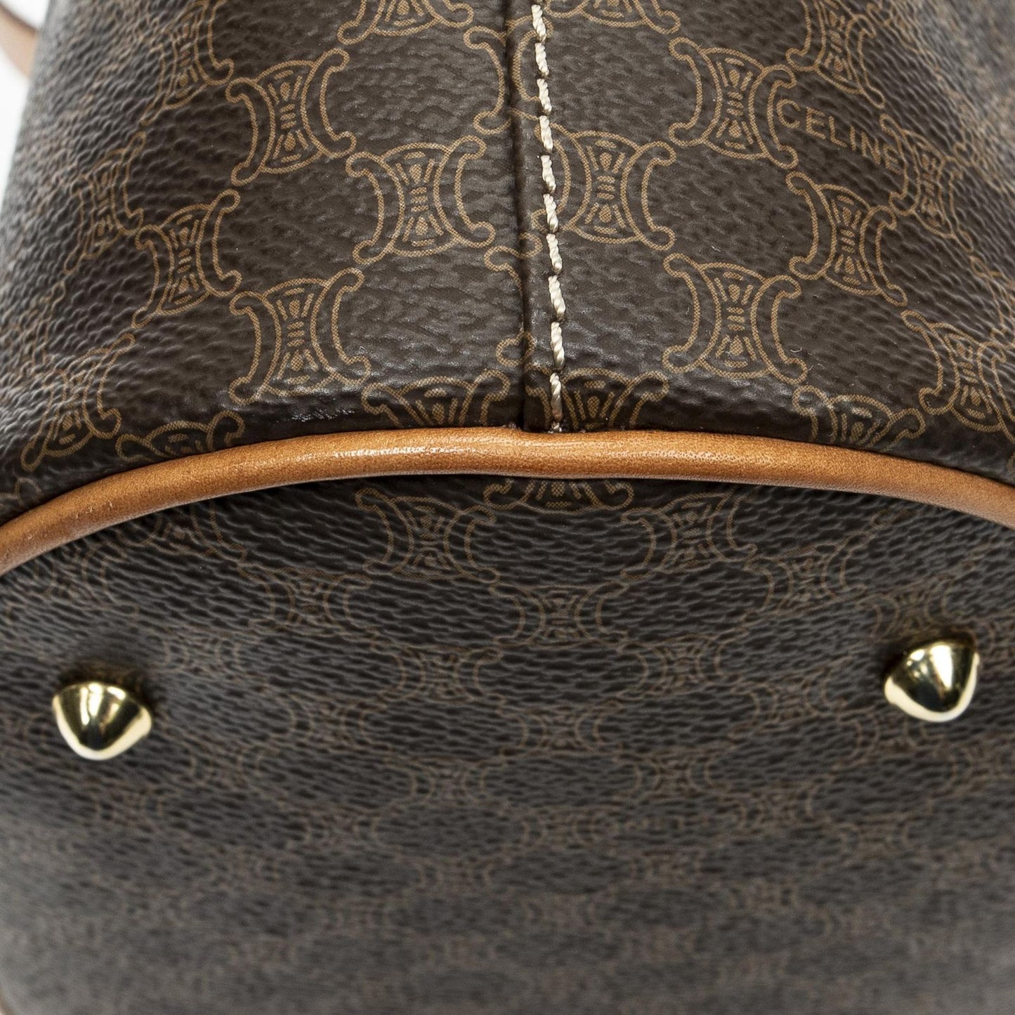 Celine Vintage Bucket Tote Brown Macadam Canvas — view 8