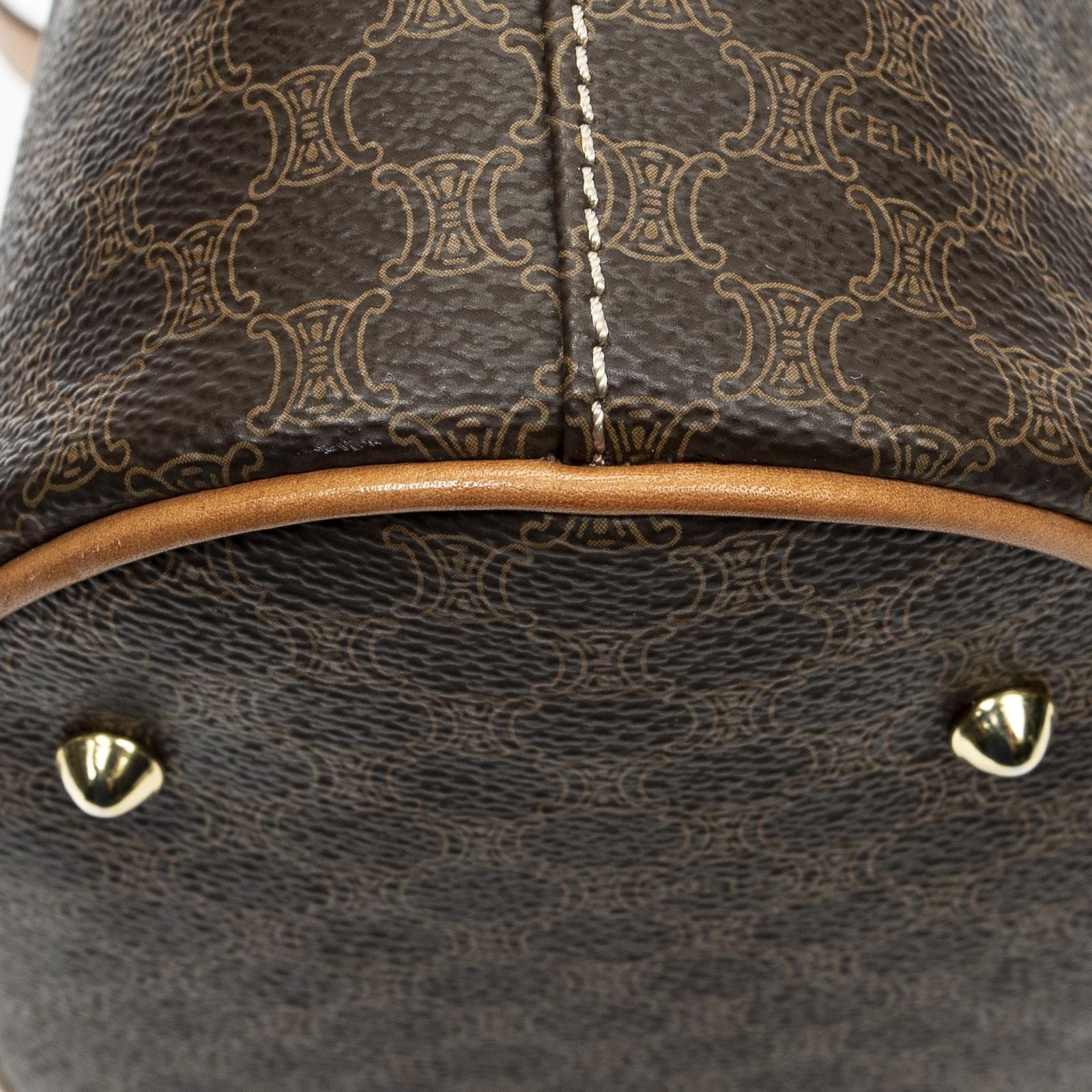 Celine Vintage Bucket Tote Brown Macadam Canvas — view 8
