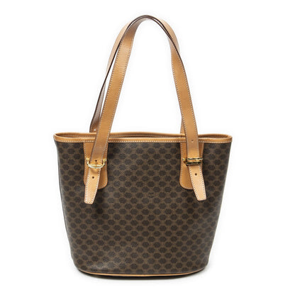 Celine Vintage Bucket Tote Brown Macadam Canvas — view 5