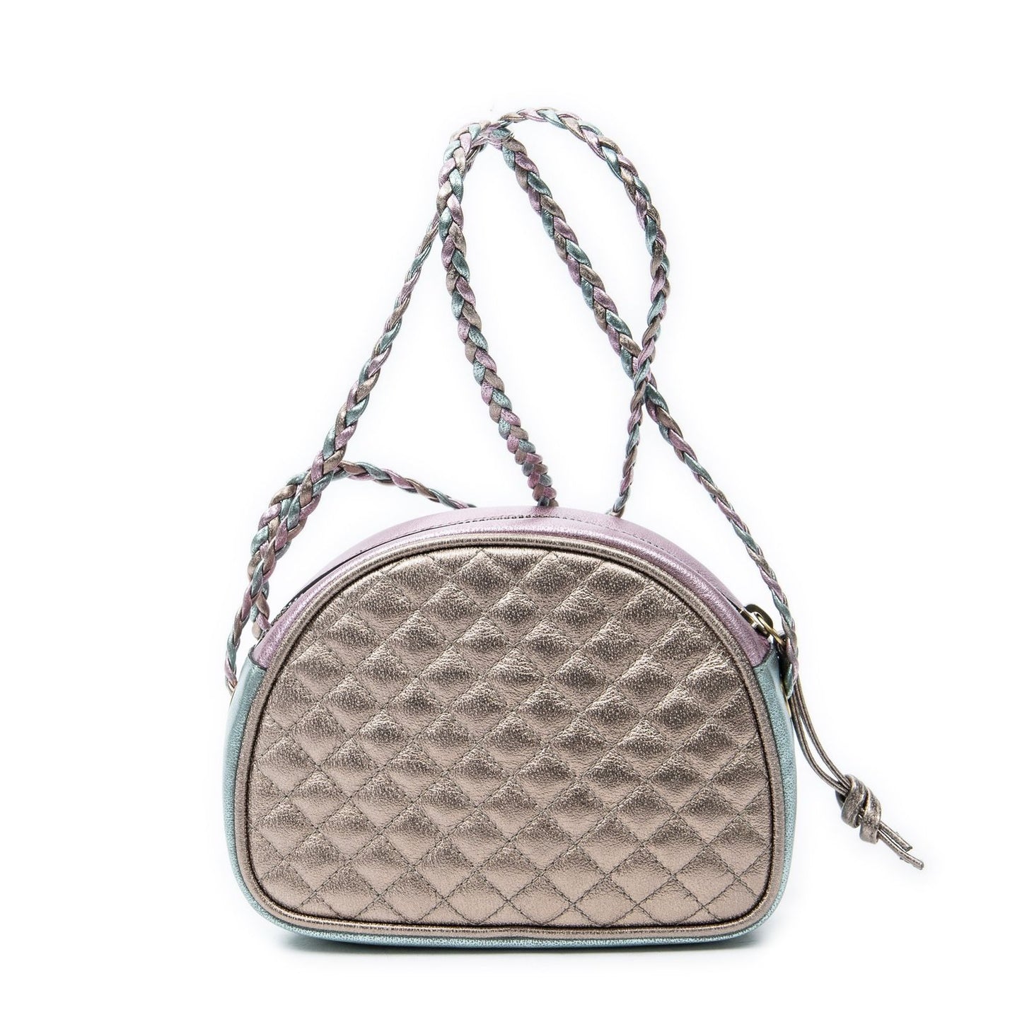 Gucci Trapuntata Mini Camera Crossbody Light Pink Light Blue Matelasse Metallic — view 5
