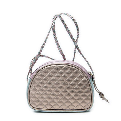 Gucci Trapuntata Mini Camera Crossbody Light Pink Light Blue Matelasse Metallic — view 5