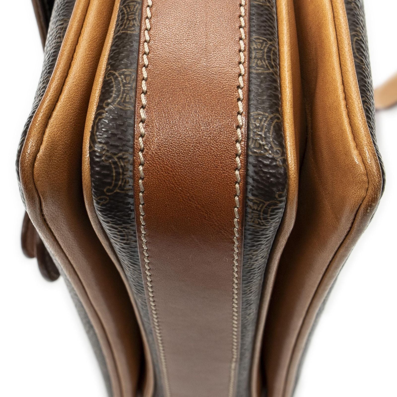 Celine Vintage Bucket Crossbody Brown Macadam Canvas — view 8