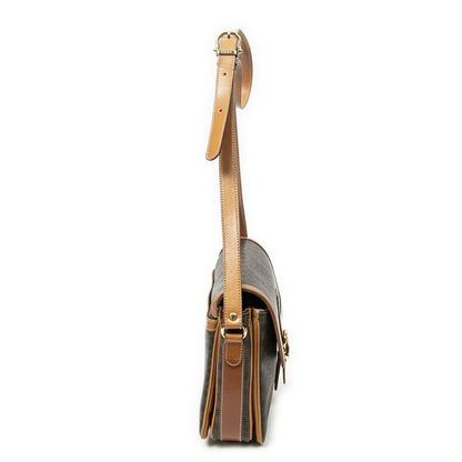 Celine Vintage Bucket Crossbody Brown Macadam Canvas — view 4